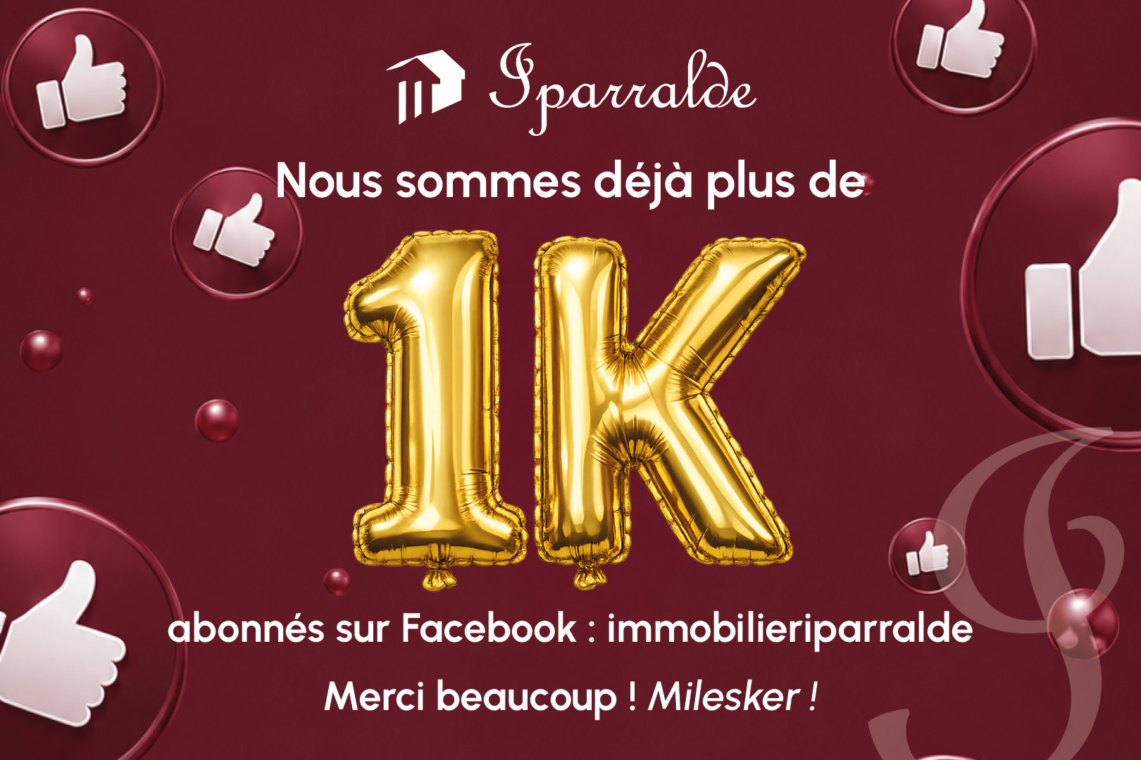 Plus de 1.000 abonnés sur Facebook
