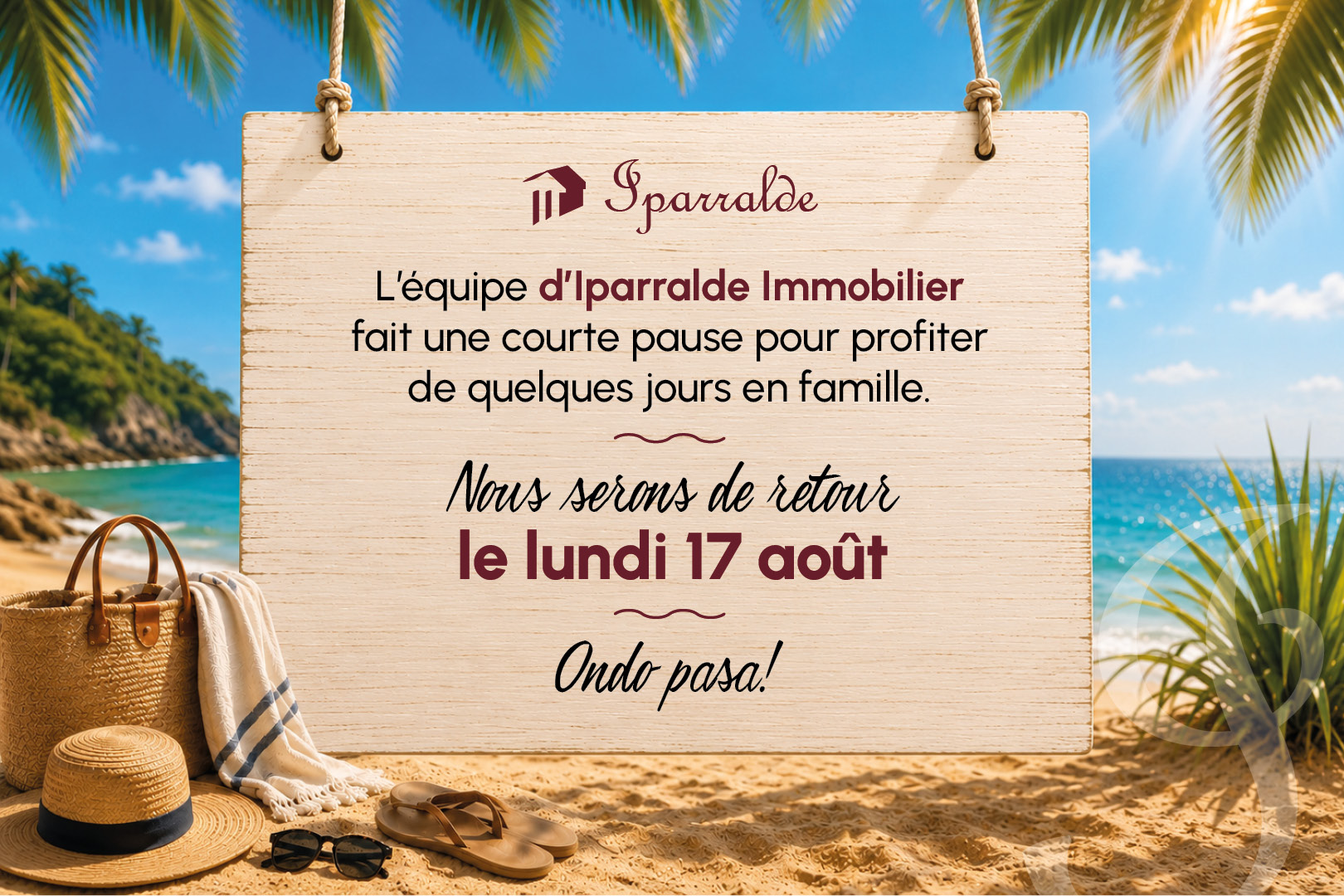 L'équipe d'Iparralde Immobilier fait une courte pause
